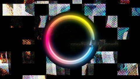 Glitch circle Stock Illustration