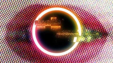 Glitch circle Stock Illustration