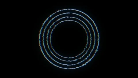Glitch circular ring animation neon arcs, RGB split, distorted scan lines Stock Footage 334125195
