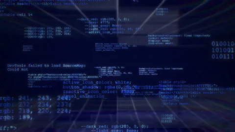 Glitch coding abstract technology. Digital fiber hi tech code virtual Stock Footage 132257976