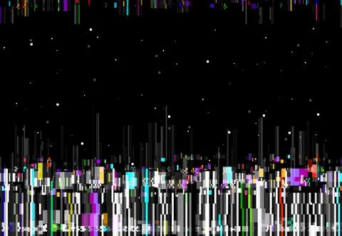 Glitch color lines, vector distorted background Stock Illustration
