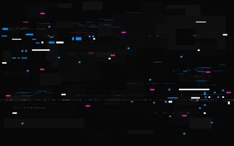 Glitch color pixels. Modern distorted texture with random lines and dots. Game Stock Illustration