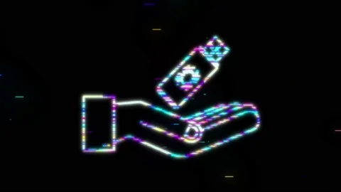 Glitch Computer virus on usb flash card in hands. Virus protection. motion Stock Footage 169300918