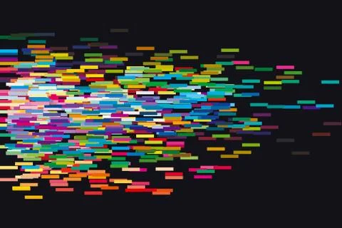 Glitch concept geometry vector illustration with line assorted geometric shap Stock Illustration