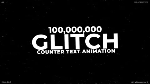 Glitch Counter Text Animation Стоковые After Effects