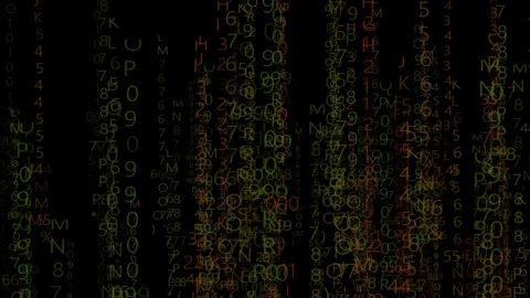 Glitch cyber code animation digital matrix background data flow Stock Footage 306063461