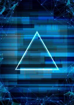 Glitch cyberpunk frame with technology error and neon shape Ilustración de archivo