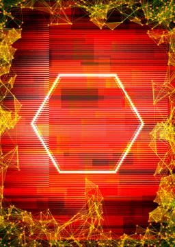 Glitch cyberpunk frame with technology error and neon shape Ilustración de archivo