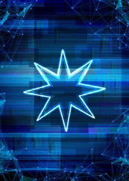 Glitch cyberpunk frame with technology error and neon shape Stock Illustration