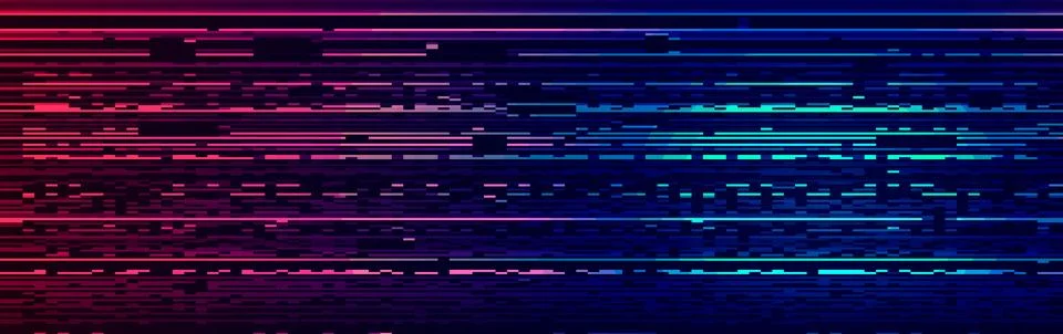 Glitch on dark background. Abstract vector digital backdrop Stock Illustration