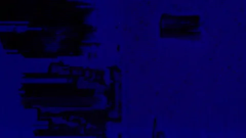 Glitch digital abstract. A digitally distorted purple background creates  Stock Footage 311563947