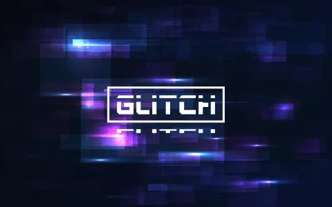 Glitch digital background. Video problem with pixel noise. VHS color template Stock Illustration