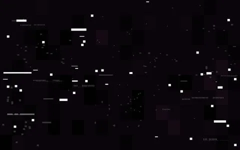 Glitch digital concept. White random shapes on dark backdrop. Glitched lines and Stock Illustration