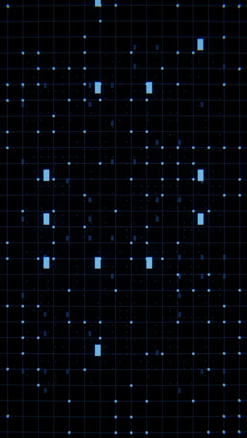 Glitch Digital Grid Matrix Vertical VJ Loop Cyberpunk Background, 3D Render Stock Footage 341465817