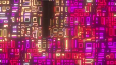 Glitch Digital Square Loop – Abstract Futuristic Motion (60 sec, Seamless) Stock Footage 304991090