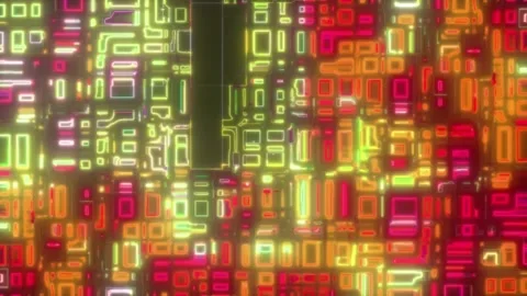 Glitch Digital Square Loop – Abstract Futuristic Motion (60 sec, Seamless) Stock Footage 304991093