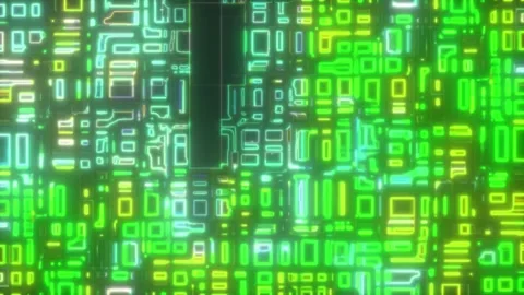 Glitch Digital Square Loop – Abstract Futuristic Motion (60 sec, Seamless) Stock Footage 304991094