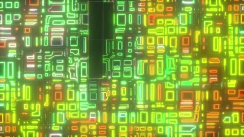 Glitch Digital Square Loop – Abstract Futuristic Motion (60 sec, Seamless) Stock Footage 304991096