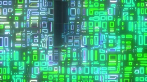 Glitch Digital Square Loop – Abstract Futuristic Motion (60 sec, Seamless) Stock Footage 304991121