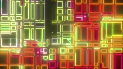 Glitch Digital Square Loop – Abstract Futuristic Motion (60 sec, Seamless) Stock Footage 304991184