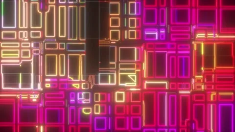 Glitch Digital Square Loop – Abstract Futuristic Motion (60 sec, Seamless) Stock Footage 304991190