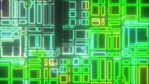 Glitch Digital Square Loop – Abstract Futuristic Motion (60 sec, Seamless) Stock Footage 304991222