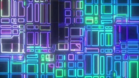 Glitch Digital Square Loop – Abstract Futuristic Motion (60 sec, Seamless) Stock Footage 304991257