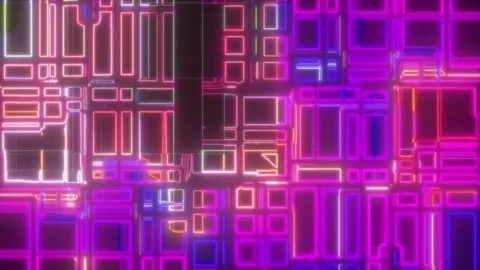 Glitch Digital Square Loop – Abstract Futuristic Motion (60 sec, Seamless) Stock Footage 304991269