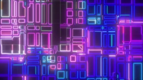 Glitch Digital Square Loop – Abstract Futuristic Motion (60 sec, Seamless) Stock Footage 304991272