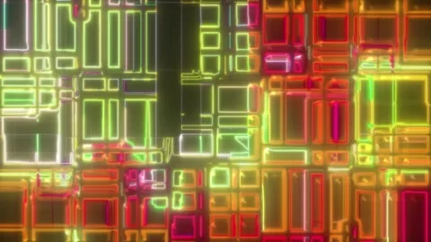 Glitch Digital Square Loop – Abstract Futuristic Motion (60 sec, Seamless) Stock Footage 304991332