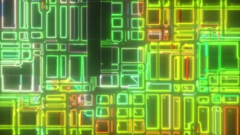 Glitch Digital Square Loop – Abstract Futuristic Motion (60 sec, Seamless) Stock Footage 304991341