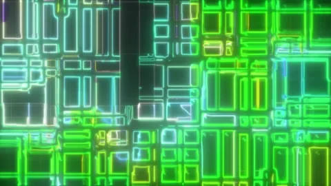 Glitch Digital Square Loop – Abstract Futuristic Motion (60 sec, Seamless) Stock Footage 304991342