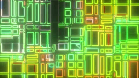 Glitch Digital Square Loop – Abstract Futuristic Motion (60 sec, Seamless) Stock Footage 304991471