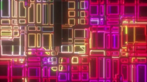 Glitch Digital Square Loop – Abstract Futuristic Motion (60 sec, Seamless) Stock Footage 304991692