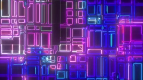 Glitch Digital Square Loop – Abstract Futuristic Motion (60 sec, Seamless) Stock Footage 304991695