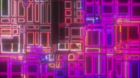 Glitch Digital Square Loop – Abstract Futuristic Motion (60 sec, Seamless) Stock Footage 304991712