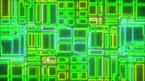 Glitch Digital Square Loop – Abstract Futuristic Motion (60 sec, Seamless) Stock Footage 304992021