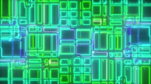 Glitch Digital Square Loop – Abstract Futuristic Motion (60 sec, Seamless) Stock Footage 304994450