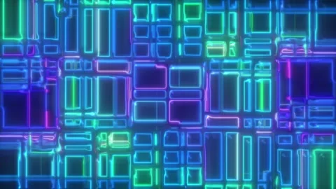 Glitch Digital Square Loop – Abstract Futuristic Motion (60 sec, Seamless) Stock Footage 304994456