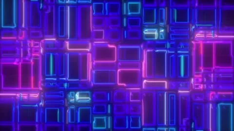 Glitch Digital Square Loop – Abstract Futuristic Motion (60 sec, Seamless) Stock Footage 304994713