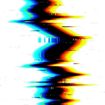 Glitch, digital TV effect, noise of VHS on screen Illustrazione stock