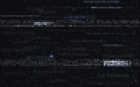 Glitch digital video. Distortion horizontal template. Random lines on black Stock-Illustration