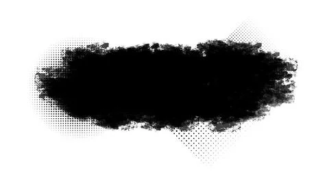 Glitch distorted brush stroke . Trendy halftone brush background. Stock Illustration