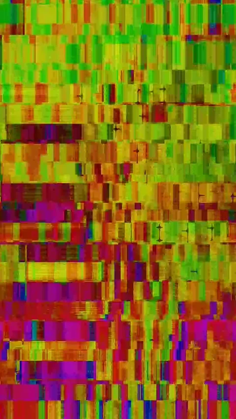 Glitch Distortion 4K Vertical Seamless — Bad TV VJ Overlay Stock Footage 329678347