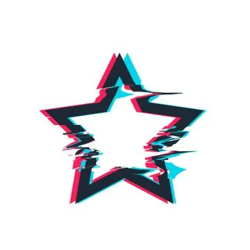Glitch distortion frame. Vector star illustration Stock Illustration
