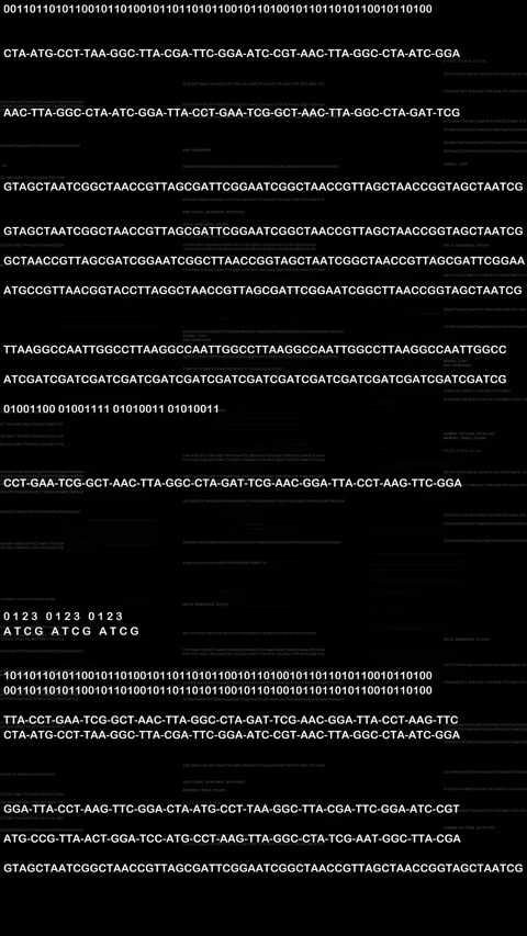 Glitch DNA Sequence Genomic Coding Data Scan Motion Graphic Overlay for Stock Footage 337136278