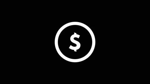 Glitch dollar icon on black background. | Stock Video | Pond5