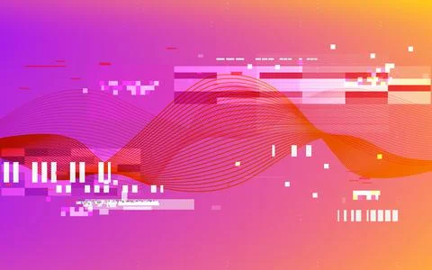 Glitch dynamic effect. Video distortion template. Digital vibrant effect with Stock Illustration