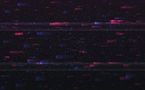 Glitch dynamic lines. Digital video distortion. Abstract color stripes and Illustrazione stock