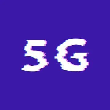 Glitch effect 5G Internet standard. Stock Illustration